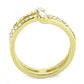MATK3707 - IP Gold(Ion Plating) Stainless Steel Ring with Top Grade Crystal  in Clear