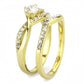 MATK3708 - IP Gold(Ion Plating) Stainless Steel Ring with AAA Grade CZ  in Clear