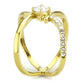 MATK3709 - IP Gold(Ion Plating) Stainless Steel Ring with AAA Grade CZ  in Clear