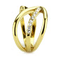 MATK3710 - IP Gold(Ion Plating) Stainless Steel Ring with Top Grade Crystal  in Clear