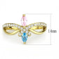 MATK3712 - IP Gold(Ion Plating) Stainless Steel Ring with AAA Grade CZ  in Multi Color