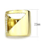 MATK3715 - IP Gold(Ion Plating) Stainless Steel Ring with Top Grade Crystal  in Clear