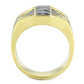 MATK3721 - IP Gold(Ion Plating) Stainless Steel Ring with AAA Grade CZ  in Black Diamond