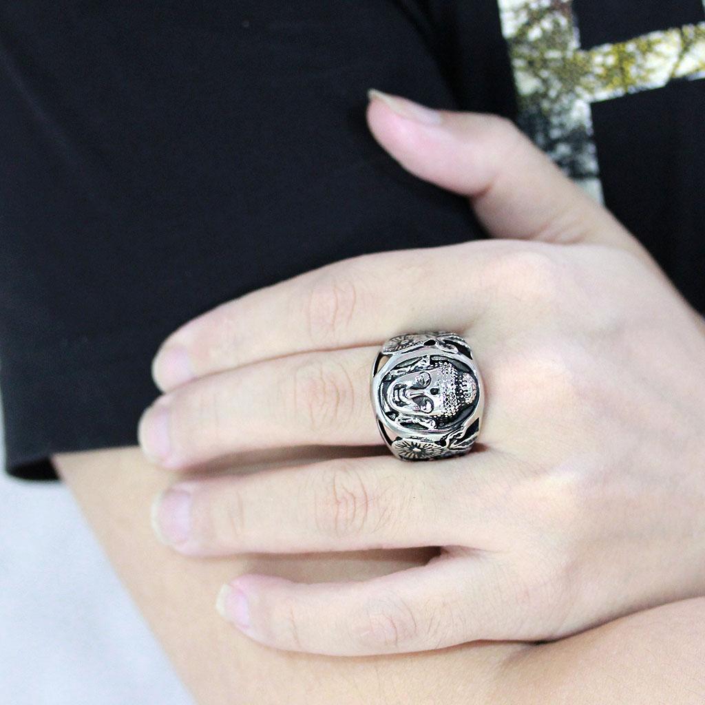 MATK3722 - High polished (no plating) Stainless Steel Ring with No Stone