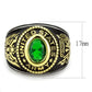 TK3724 - Two-Tone IP Gold (Ion Plating) Stainless Steel Ring with Synthetic Synthetic Glass in Emerald