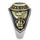 TK3726 - Two-Tone IP Gold (Ion Plating) Stainless Steel Ring with Synthetic Synthetic Glass in Montana