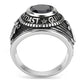 TK414703J - IP Black(Ion Plating) Stainless Steel Ring with Synthetic Synthetic Glass in Siam