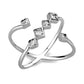 MATK3730 High polished Stainless Steel Ring with AAA Grade CZ in Clear