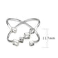 MATK3730 High polished Stainless Steel Ring with AAA Grade CZ in Clear