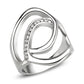 MATK3731 High polished Stainless Steel Ring with Top Grade Crystal in Clear