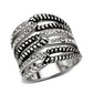 MATK3733 High polished Stainless Steel Ring with Top Grade Crystal in Clear