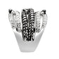MATK3733 High polished Stainless Steel Ring with Top Grade Crystal in Clear