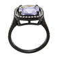 MATK3734 IP Black Stainless Steel Ring with AAA Grade CZ in Light Amethyst
