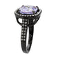 MATK3734 IP Black Stainless Steel Ring with AAA Grade CZ in Light Amethyst