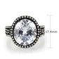 MATK3735 IP Black Stainless Steel Ring with AAA Grade CZ in Clear