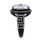 MATK3735 IP Black Stainless Steel Ring with AAA Grade CZ in Clear