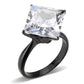 MATK3736 IP Black  Stainless Steel Ring with AAA Grade CZ in Clear
