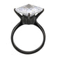 MATK3736 IP Black  Stainless Steel Ring with AAA Grade CZ in Clear
