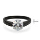 MATK3737 - IP Black Stainless Steel Ring with AAA Grade CZ in Clear