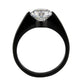 MATK3737 - IP Black Stainless Steel Ring with AAA Grade CZ in Clear