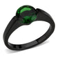 MATK3738 IP Black Stainless Steel Ring with Synthetic in Emerald