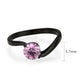 MATK3739 IP Black Stainless Steel Ring with AAA Grade CZ in Rose