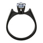 MATK3740 IP Black Stainless Steel Ring with Top Grade Crystal in Aquamarine