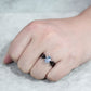 MATK3740 IP Black Stainless Steel Ring with Top Grade Crystal in Aquamarine