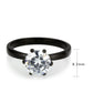 MATK3741 IP Black Stainless Steel Ring with AAA Grade CZ in Clear