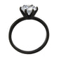 MATK3741 IP Black Stainless Steel Ring with AAA Grade CZ in Clear