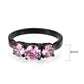 MATK3742 - IP Black Stainless Steel Ring with AAA Grade CZ in Rose