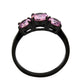 MATK3742 - IP Black Stainless Steel Ring with AAA Grade CZ in Rose