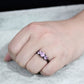 MATK3742 - IP Black Stainless Steel Ring with AAA Grade CZ in Rose