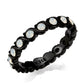 MATK3744 IP Black Stainless Steel Ring with Top Grade Crystal in White