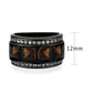 MATK3746 IP Black Stainless Steel Ring with Synthetic in Brown
