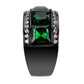 MATK3747 IP Black Stainless Steel Ring with Synthetic in Emerald