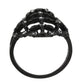 MATK3749 IP Black Stainless Steel Ring with AAA Grade CZ in Clear