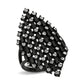 MATK3750 IP Black Stainless Steel Ring with Top Grade Crystal in Clear