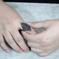MATK3750 IP Black Stainless Steel Ring with Top Grade Crystal in Clear