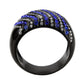 MATK3751 IP Black  Stainless Steel Ring with AAA Grade CZ in Blue