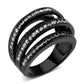MATK3752 IP Black Stainless Steel Ring with AAA Grade CZ in Clear