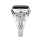 MATK3753 High polished Stainless Steel Ring with Epoxy in Jet