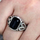 MATK3753 High polished Stainless Steel Ring with Epoxy in Jet