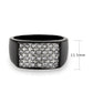 MATK3754 IP Black Stainless Steel Ring with AAA Grade CZ in Clear