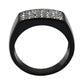 MATK3754 IP Black Stainless Steel Ring with AAA Grade CZ in Clear