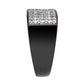 MATK3754 IP Black Stainless Steel Ring with AAA Grade CZ in Clear