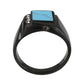 MATK3755 IP Black Stainless Steel Ring with Synthetic in Sea Blue