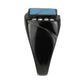 MATK3755 IP Black Stainless Steel Ring with Synthetic in Sea Blue