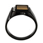 MATK3756 IP Black Stainless Steel Ring with Synthetic in Topaz