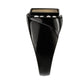 MATK3756 IP Black Stainless Steel Ring with Synthetic in Topaz